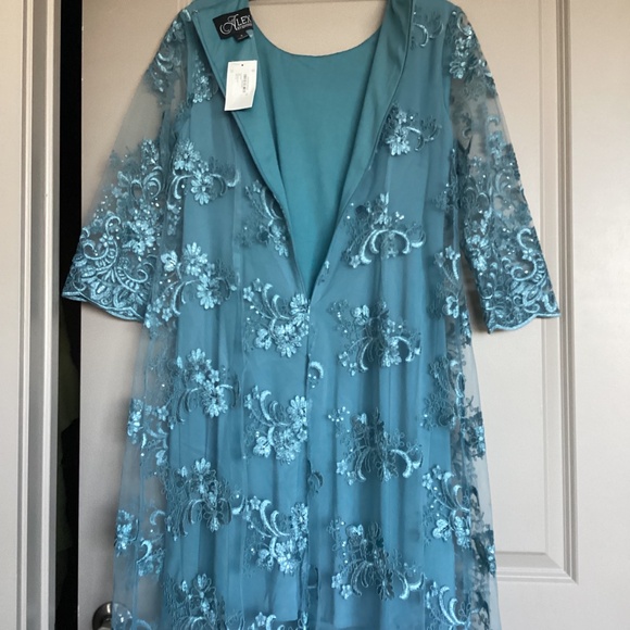 Alex Evenings Embroidered Three-Quarter Sleeve Shift Dress, size 8 - Picture 11 of 14